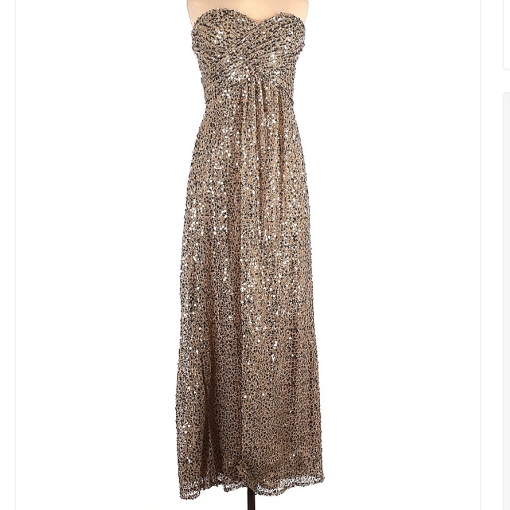 Gold Sequin maxi dress. Size 6 excellent condition.
